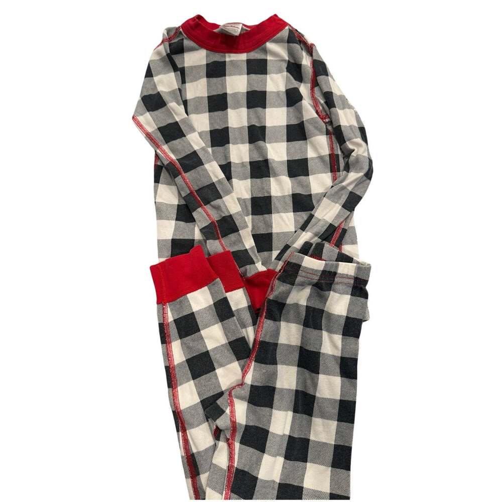 Hanna Andersson black plaid Pajamas size 6 120